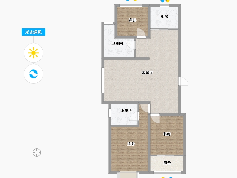 山东省-菏泽市-东城云玺-108.00-户型库-采光通风