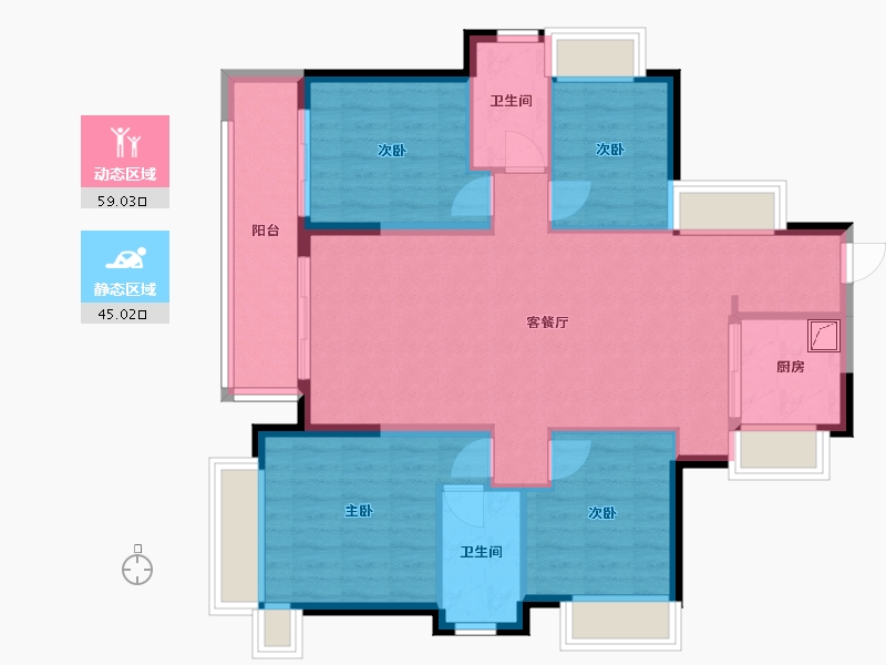 广东省-东莞市-万科瑧山府-121.00-户型库-动静分区