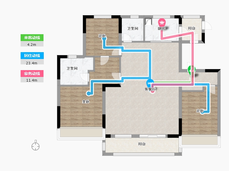 陕西省-咸阳市-绿地世界城-108.00-户型库-动静线