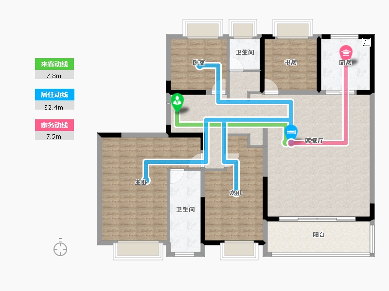 江苏省-盐城市-绿地香港新天地-148.86-户型库-动静线