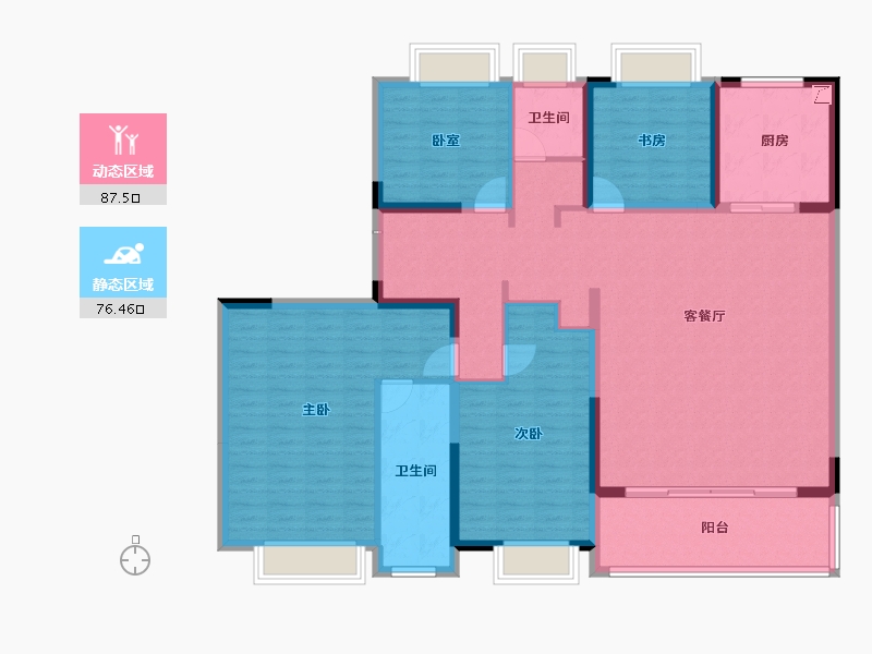 江苏省-盐城市-绿地香港新天地-148.86-户型库-动静分区