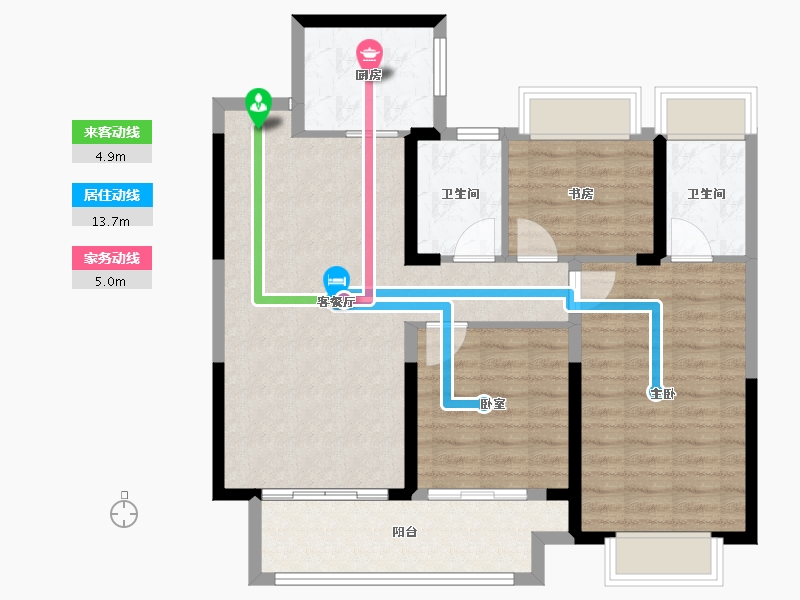 江苏省-盐城市-​玲珑河畔-90.40-户型库-动静线