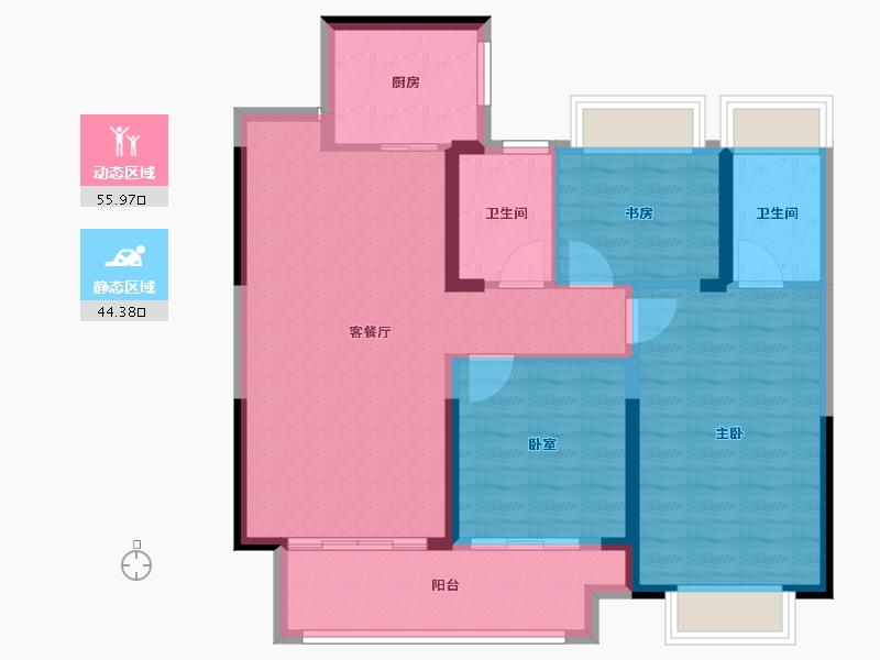 江苏省-盐城市-​玲珑河畔-90.40-户型库-动静分区