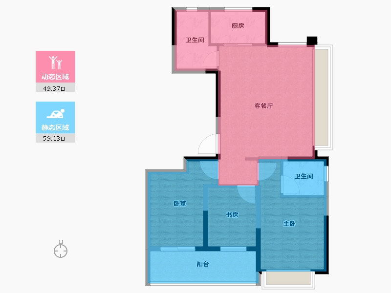 江苏省-盐城市-佳源广场-97.60-户型库-动静分区