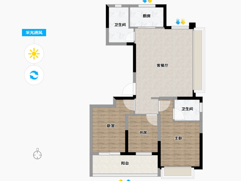 江苏省-盐城市-佳源广场-97.60-户型库-采光通风