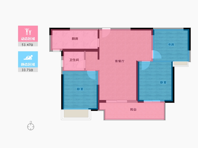 河南省-洛阳市-常绿林溪宸院-78.54-户型库-动静分区