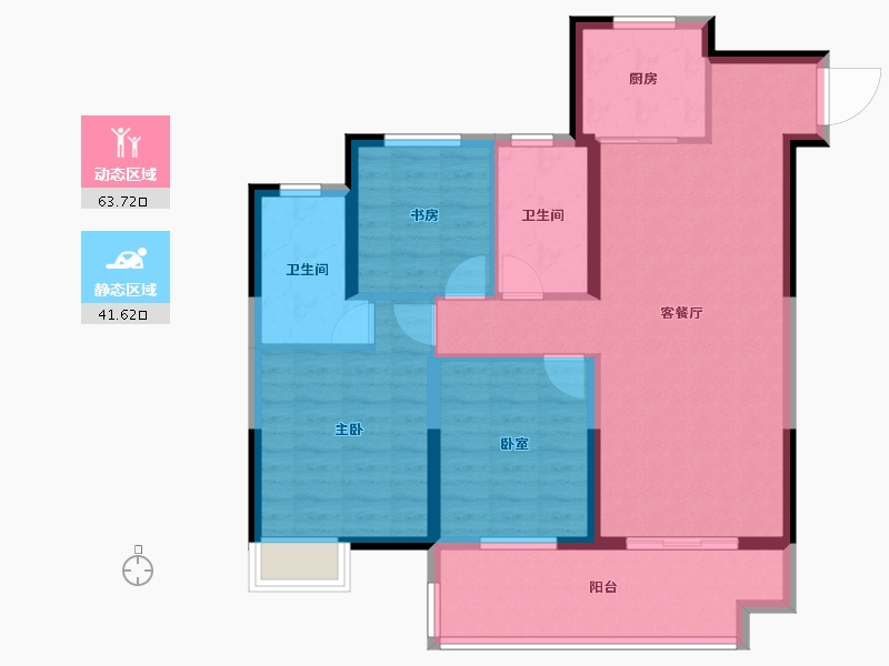 江苏省-盐城市-射阳珺悦府-94.40-户型库-动静分区