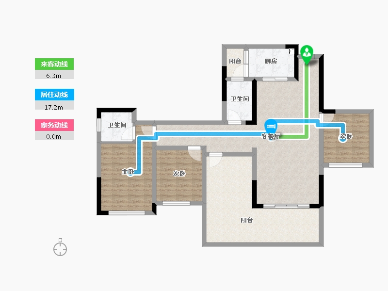 四川省-宜宾市-悦湖居-106.62-户型库-动静线