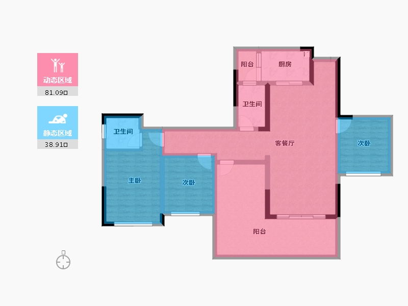 四川省-宜宾市-悦湖居-106.62-户型库-动静分区