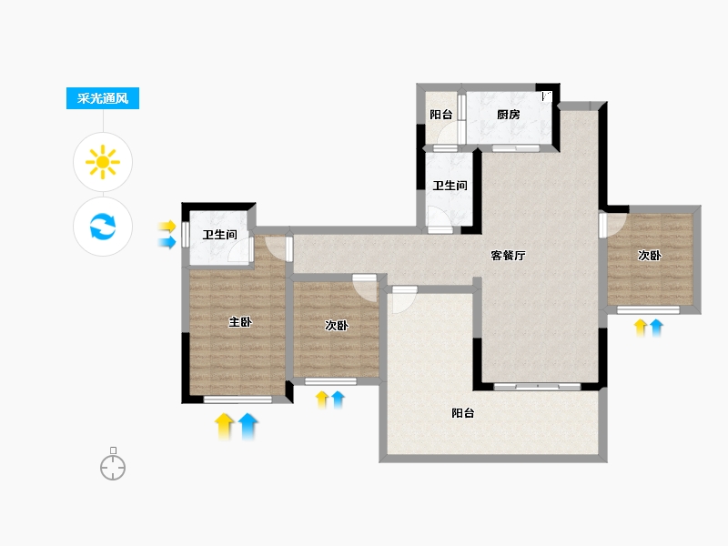 四川省-宜宾市-悦湖居-106.62-户型库-采光通风