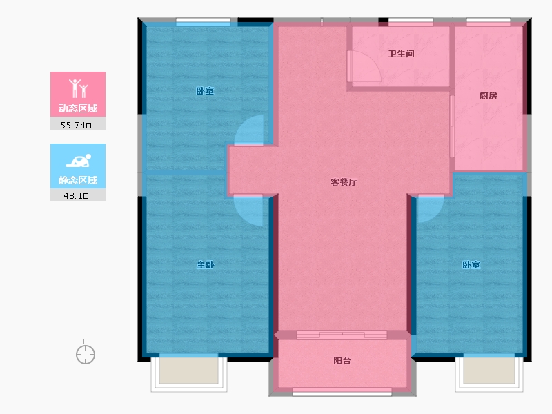 江苏省-盐城市-港利福园-94.40-户型库-动静分区