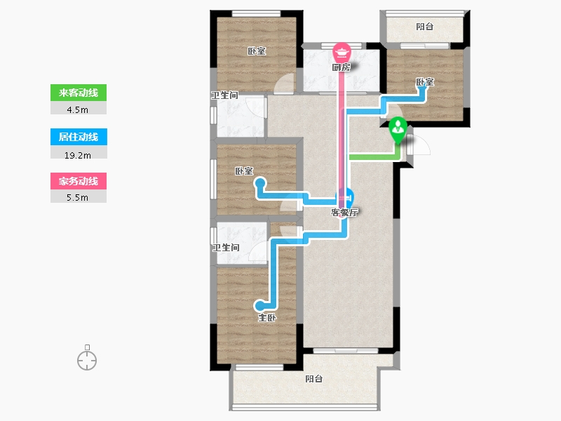 河南省-洛阳市-常绿林溪宸院-101.45-户型库-动静线