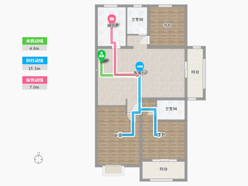 江苏省-徐州市-四季花城三期-134.00-户型库-动静线