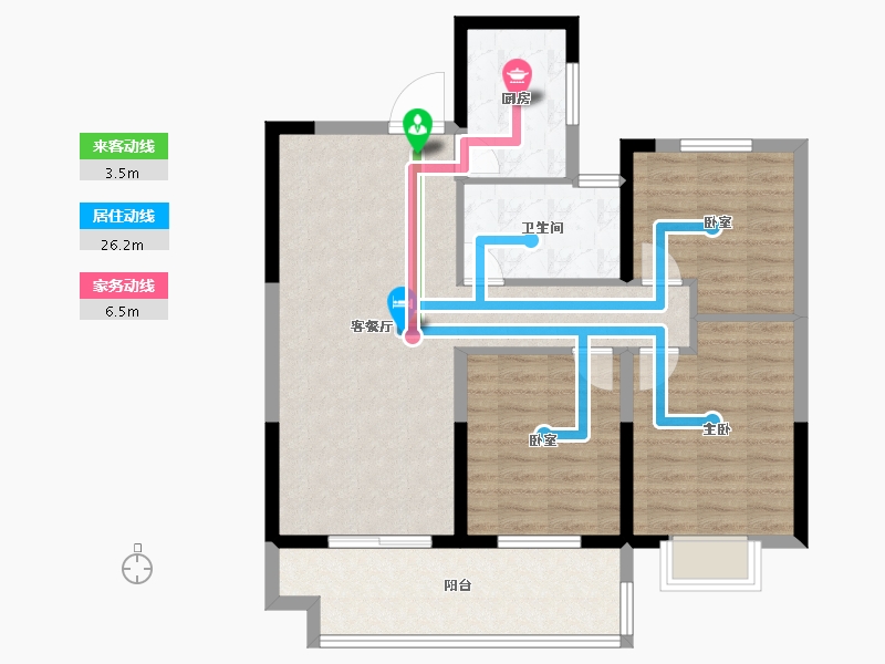 江苏省-盐城市-射阳珺悦府-86.40-户型库-动静线