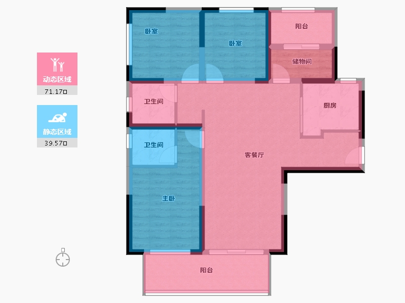 河南省-洛阳市-常绿林溪宸院-98.59-户型库-动静分区