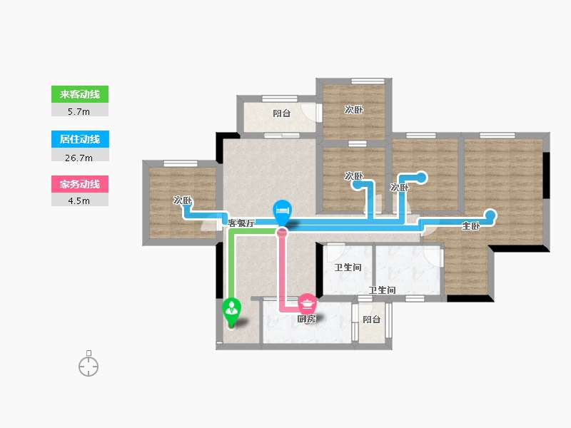 四川省-泸州市-贤达中央公园-98.40-户型库-动静线