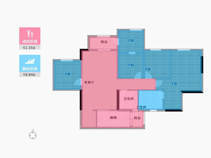 四川省-泸州市-贤达中央公园-98.40-户型库-动静分区