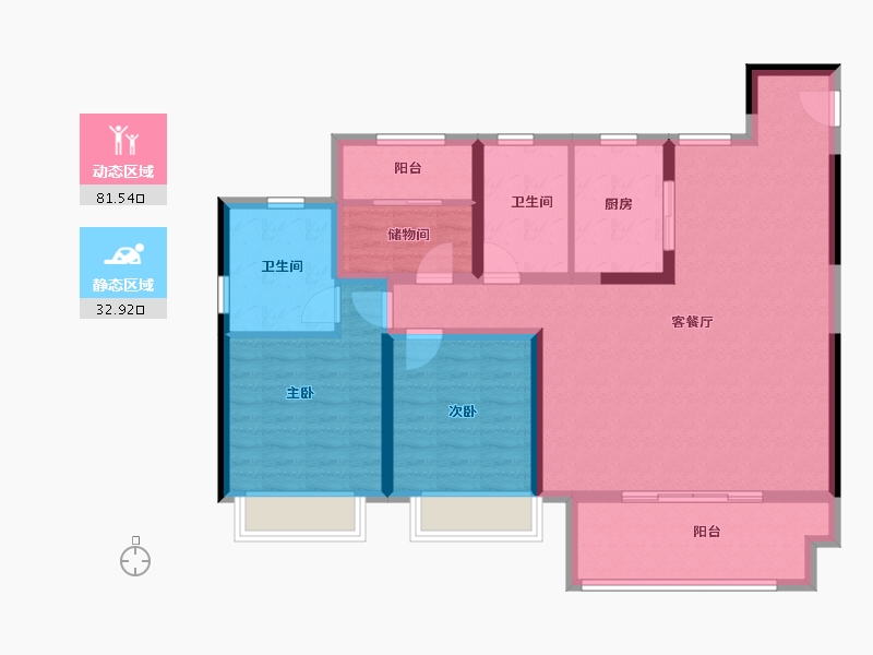 安徽省-淮北市-国金铂悦府-102.39-户型库-动静分区