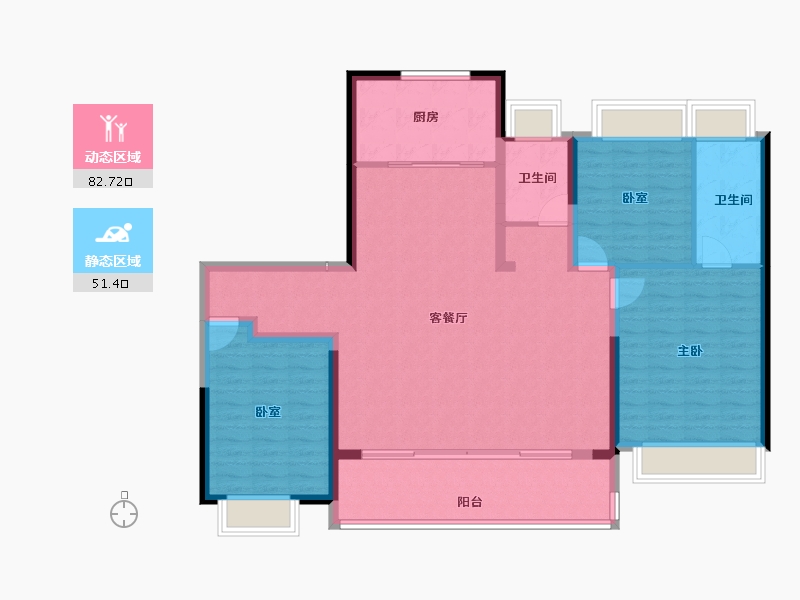 江苏省-盐城市-绿地香港新天地-122.40-户型库-动静分区