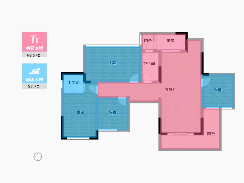 四川省-宜宾市-悦湖居-110.58-户型库-动静分区