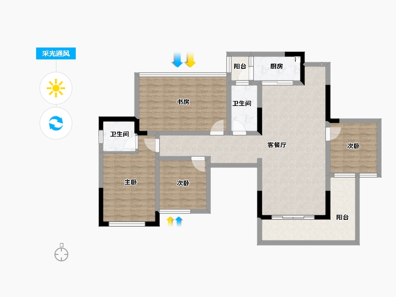 四川省-宜宾市-悦湖居-110.58-户型库-采光通风