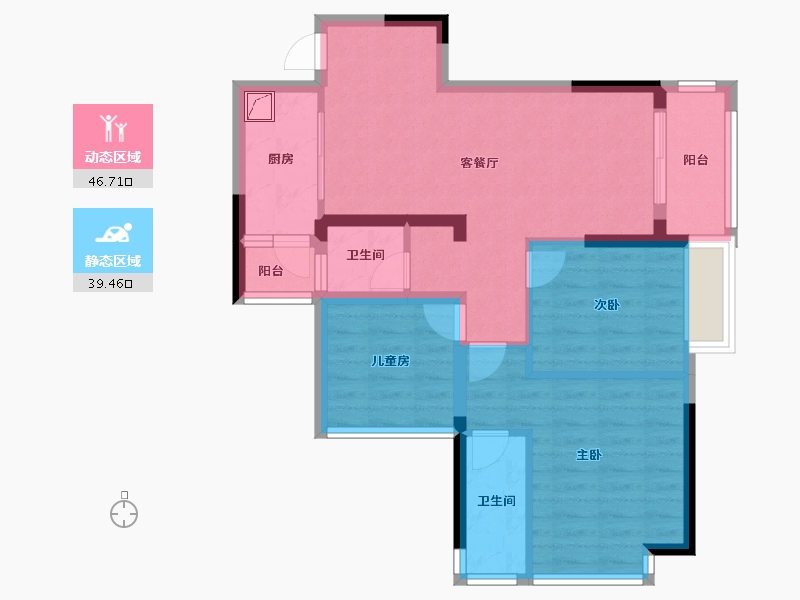 广西壮族自治区-桂林市-山水凤凰城-76.00-户型库-动静分区