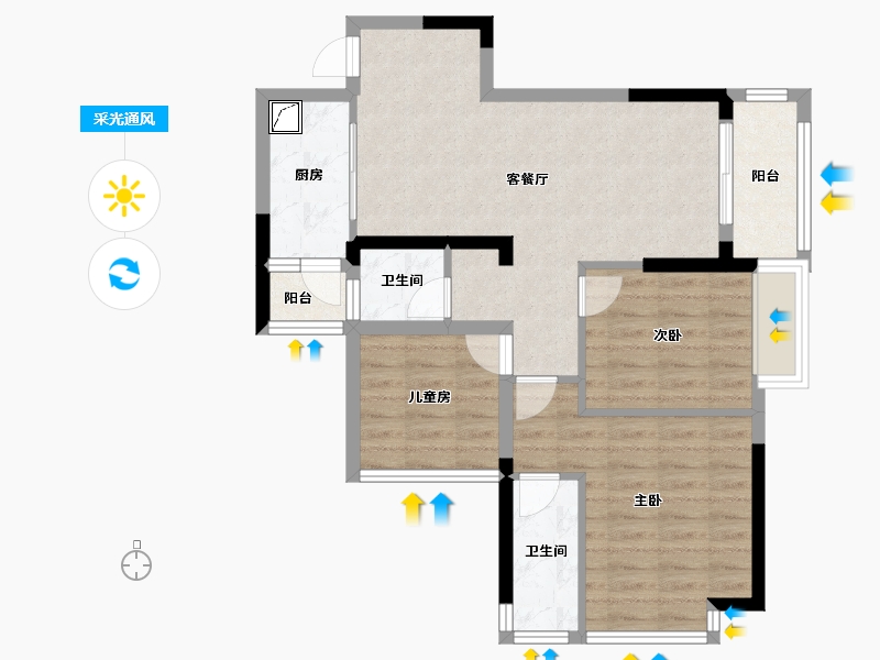 广西壮族自治区-桂林市-山水凤凰城-76.00-户型库-采光通风