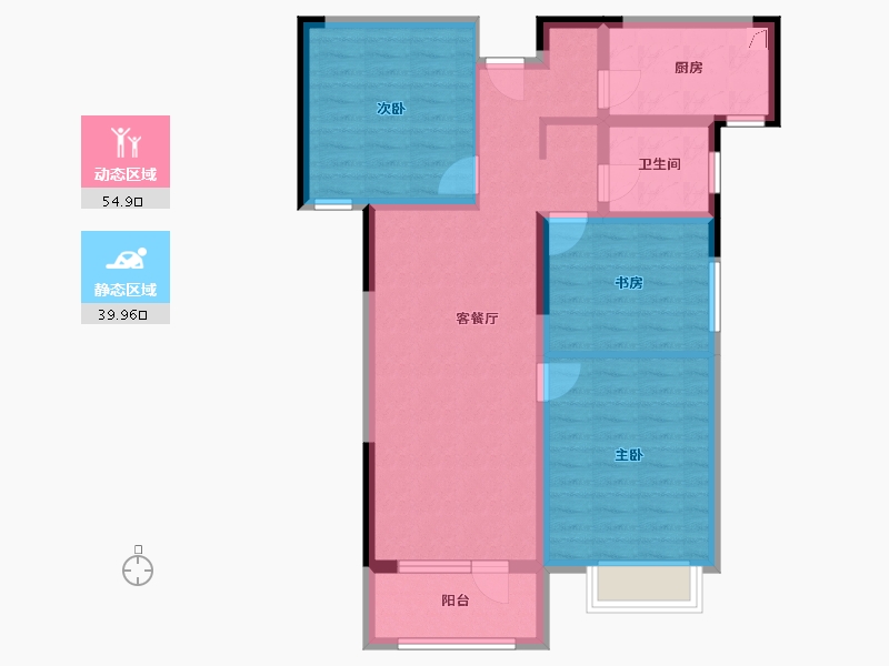 山东省-青岛市-蔚蓝天地-84.04-户型库-动静分区