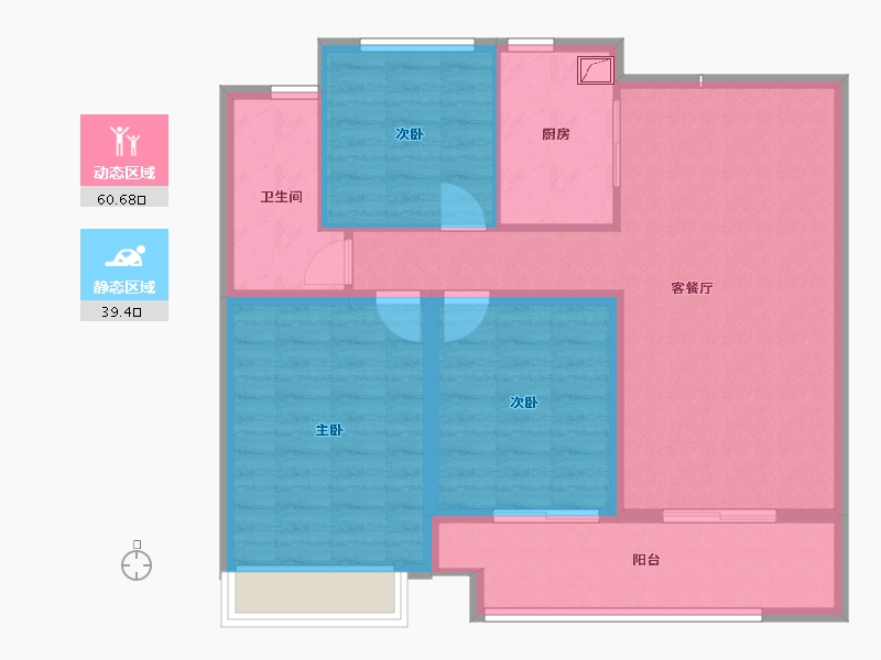 江苏省-淮安市-金润城小区-90.00-户型库-动静分区