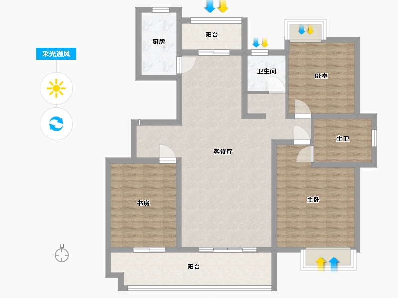 四川省-成都市-城投润城-110.76-户型库-采光通风