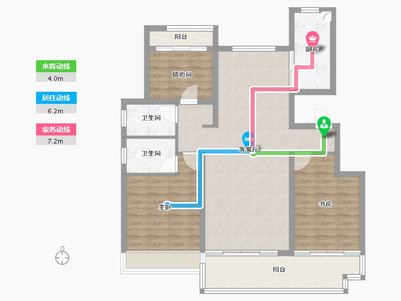 安徽省-铜陵市-金大地·上东天宸-98.40-户型库-动静线