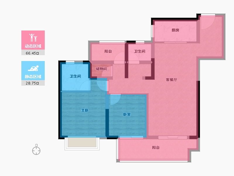 江苏省-盐城市-昕悦府-84.00-户型库-动静分区