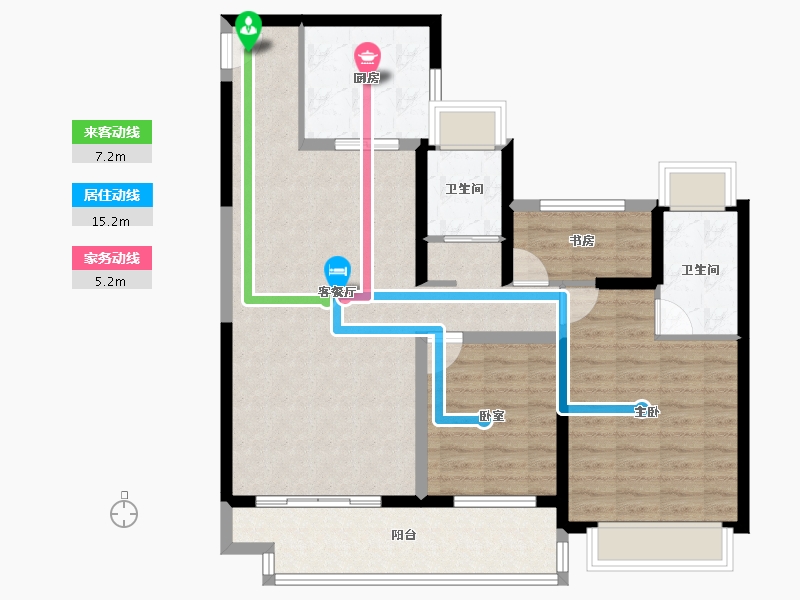 江苏省-盐城市-大丰碧桂园玖玺-98.40-户型库-动静线