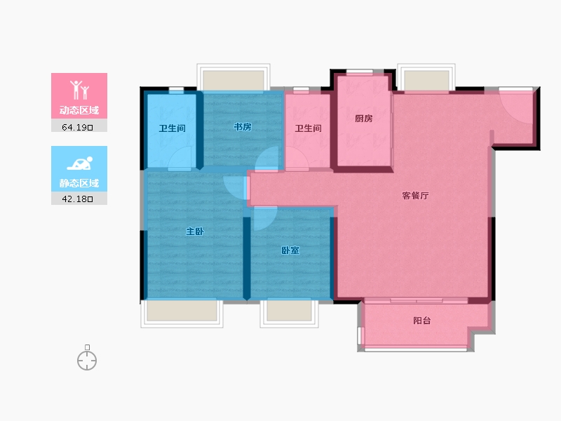 江苏省-盐城市-盐城富力科创城-96.00-户型库-动静分区