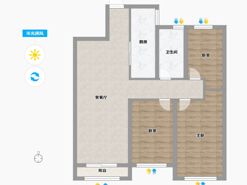 江苏省-盐城市-​荣悦华府-80.80-户型库-采光通风