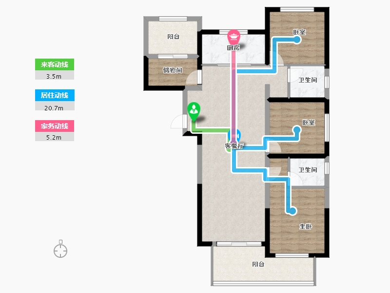 河南省-洛阳市-常绿林溪宸院-101.77-户型库-动静线