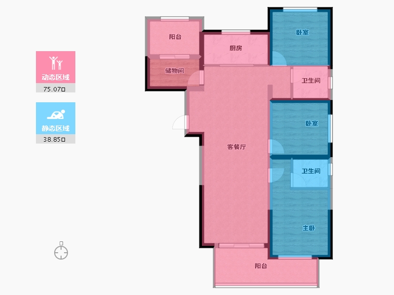 河南省-洛阳市-常绿林溪宸院-101.77-户型库-动静分区