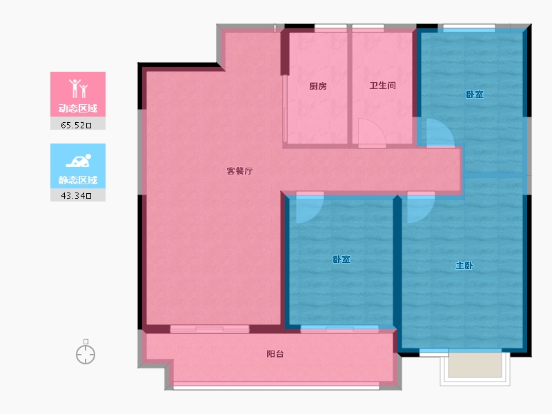 江苏省-盐城市-港利福园-98.40-户型库-动静分区