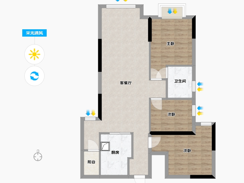 广东省-惠州市-东江悦-80.00-户型库-采光通风