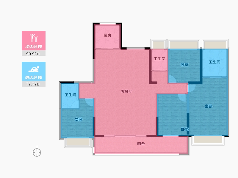 江苏省-盐城市-大丰碧桂园玖玺-148.80-户型库-动静分区