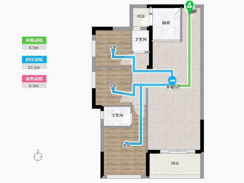 广东省-惠州市-冠华城桂香园-79.74-户型库-动静线