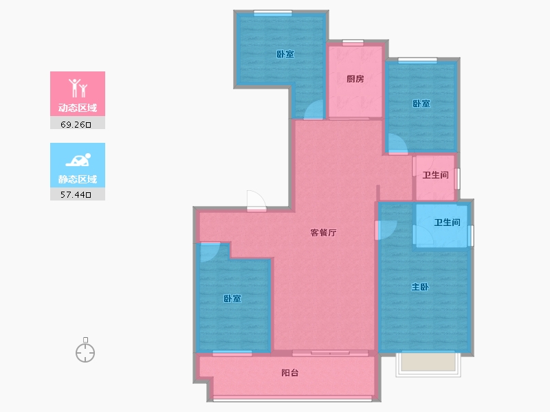 山东省-枣庄市-紫悦山·印象-113.60-户型库-动静分区