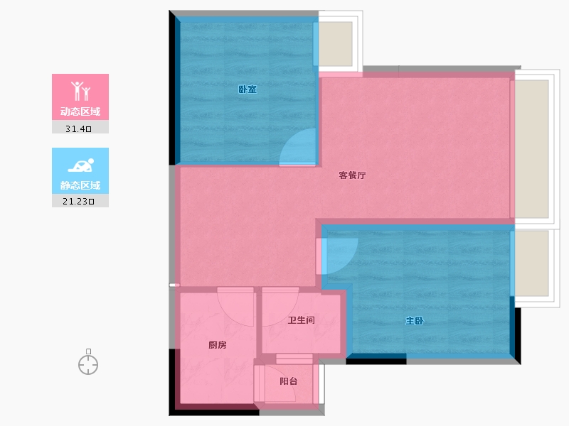 四川省-泸州市-玖臣壹品-46.57-户型库-动静分区