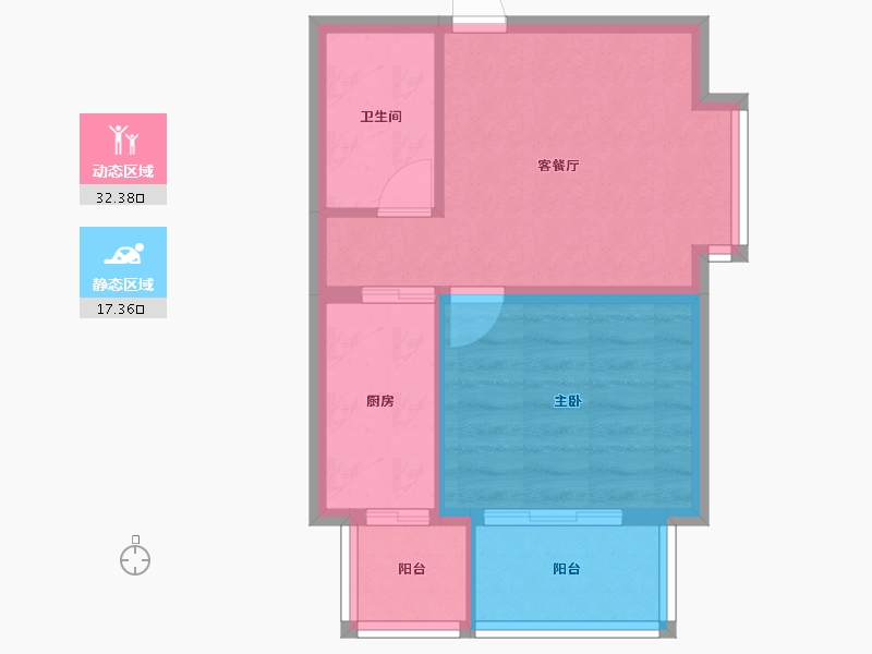 北京-北京市-周庄嘉园B区-47.71-户型库-动静分区