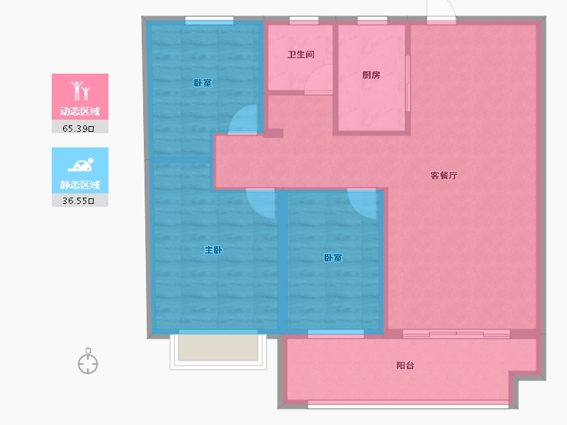 山东省-枣庄市-紫悦山·印象-92.00-户型库-动静分区