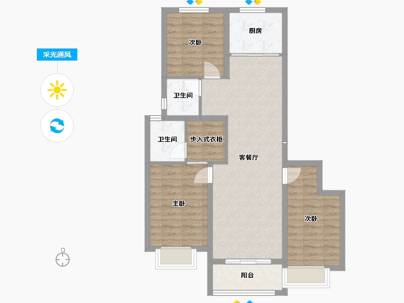 山东省-临沂市-万图熙园-92.00-户型库-采光通风