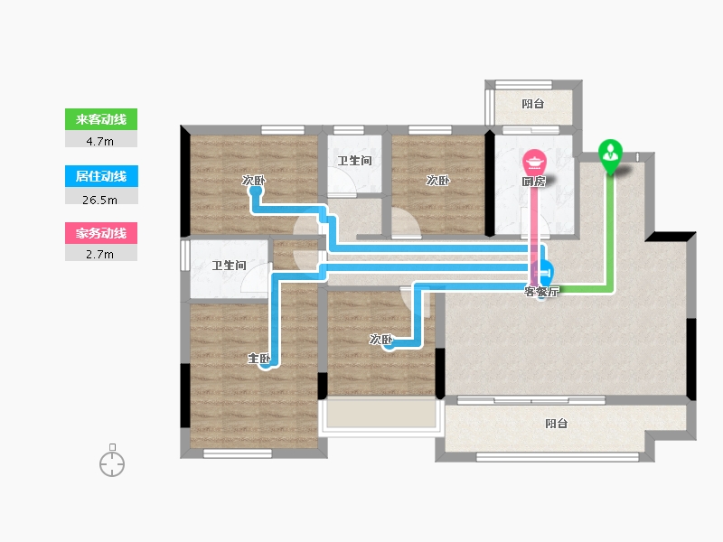 四川省-泸州市-远洋红星天铂-95.86-户型库-动静线