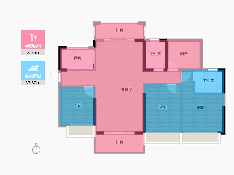 广东省-惠州市-东方铂悦府-92.58-户型库-动静分区