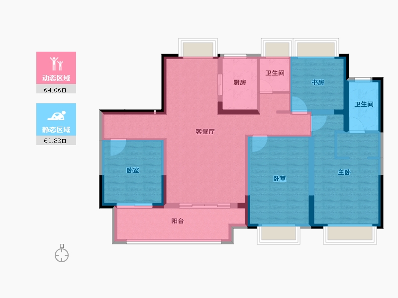 江苏省-盐城市-​玲珑河畔-112.80-户型库-动静分区