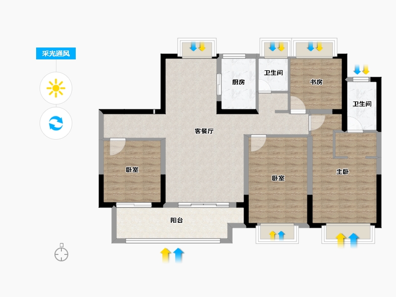 江苏省-盐城市-​玲珑河畔-112.80-户型库-采光通风